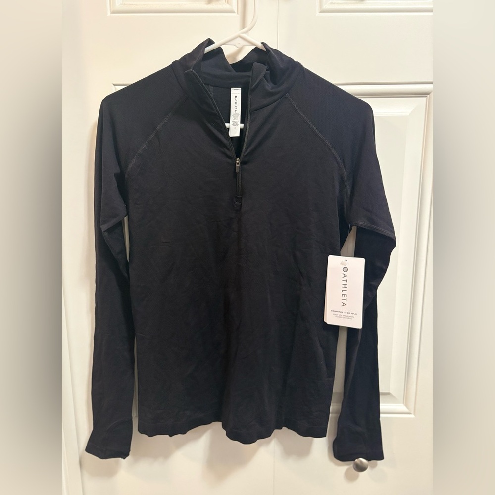 Athleta Momentum 1/2 Zip-Up Top Black